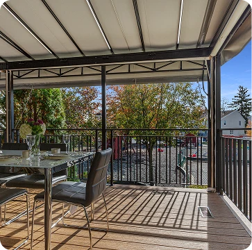 Roll-up awning installation - awning-B