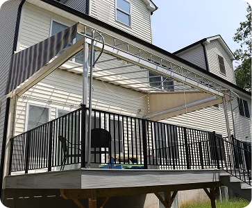 Roll-up awning installation - awning-D