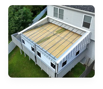 Retractable awning installation showcasing outdoor living space