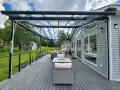 Pergoloft glass pergola installation — Full structure view