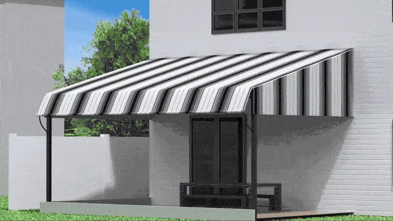 Rolling up awning animation