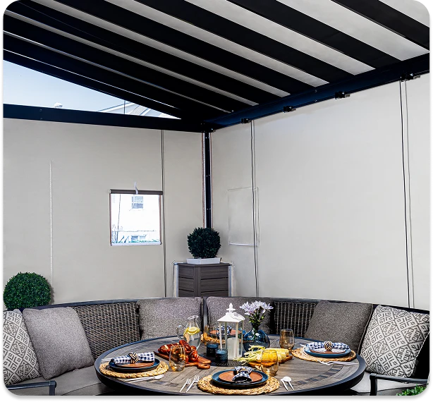 Pergoloft glass pergola installation — Sukkah configuration