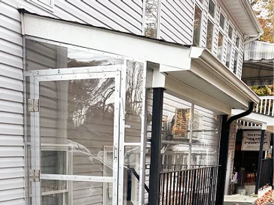 Vestibule entrance with custom awning design